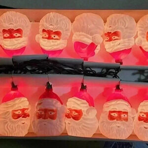 Vintage Christmas Avenue 20 Santa Claus Novelty String Light Set New Works